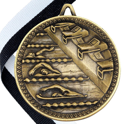 Swimming Antique 60mm Medal