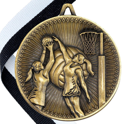Netball Antique 60mm Medal