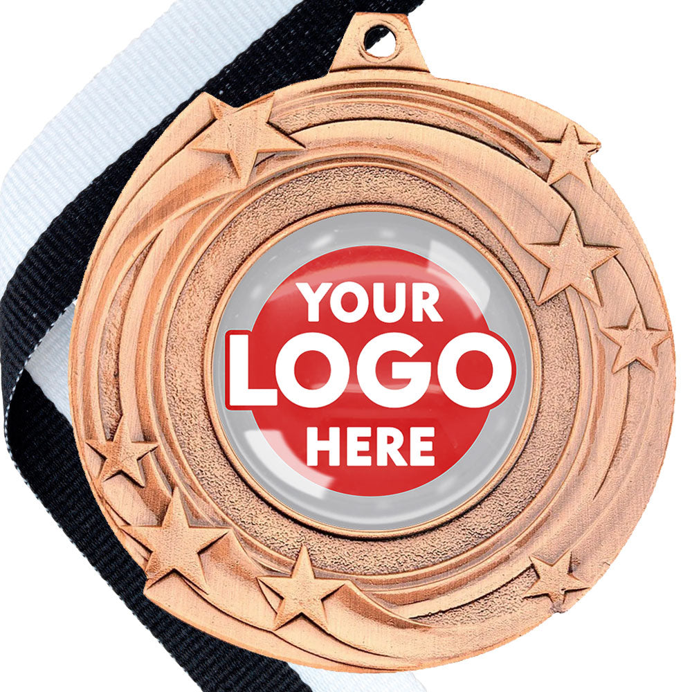 The Glossy Gel 50mm Orbital Medal on a Ribbon