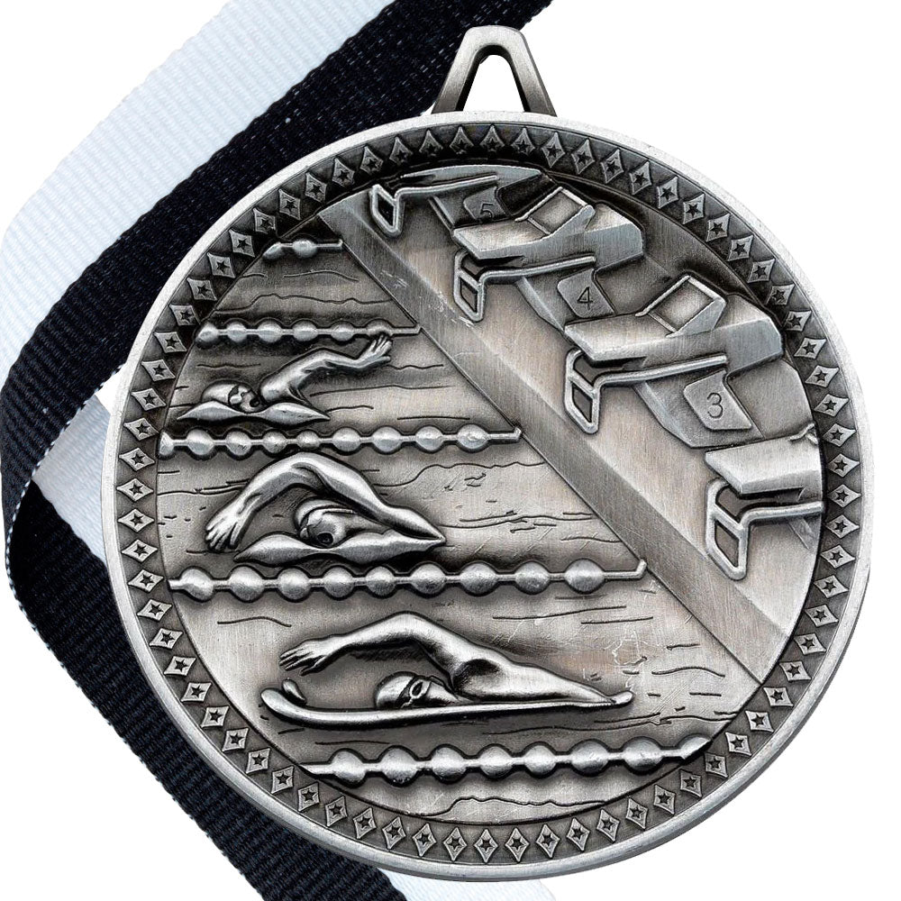 Swimming Antique 60mm Medal