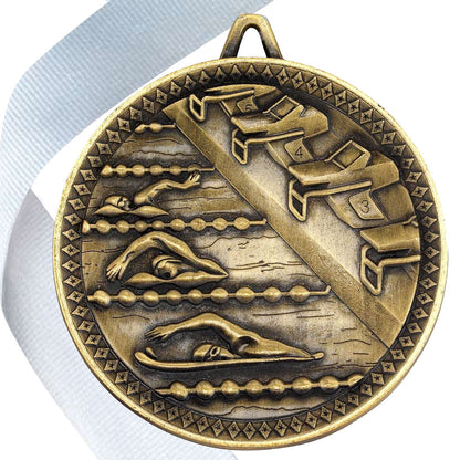 Swimming Antique 60mm Medal