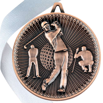 Golf Antique Style 60mm Medal