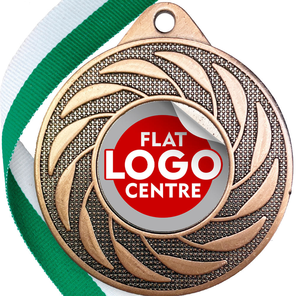 Spinner Design Medal flat centre - MINIMUM ORDER 100