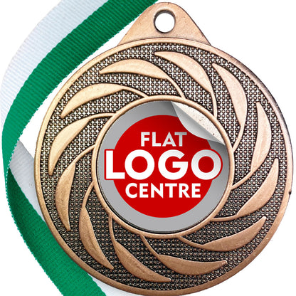 Spinner Design Medal flat centre - MINIMUM ORDER 100