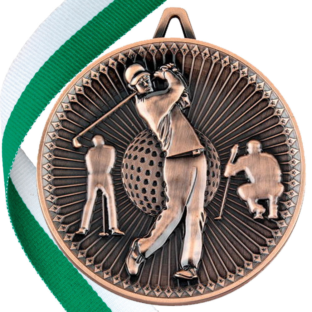Golf Antique Style 60mm Medal
