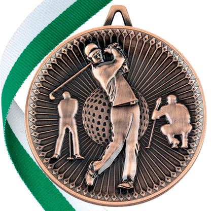 Golf Antique Style 60mm Medal