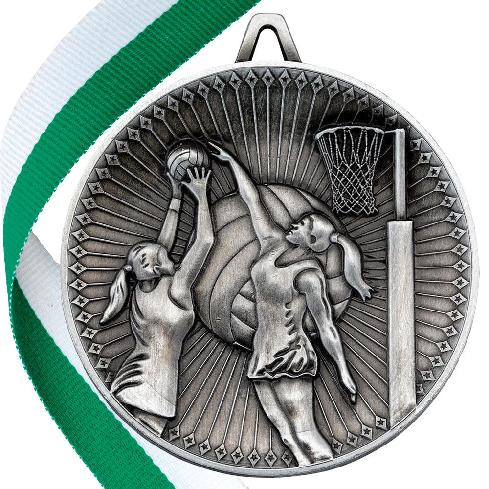 Netball Antique 60mm Medal