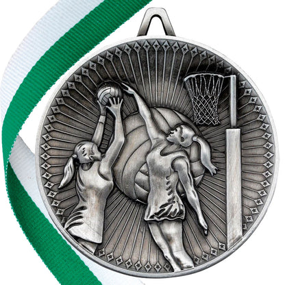 Netball Antique 60mm Medal