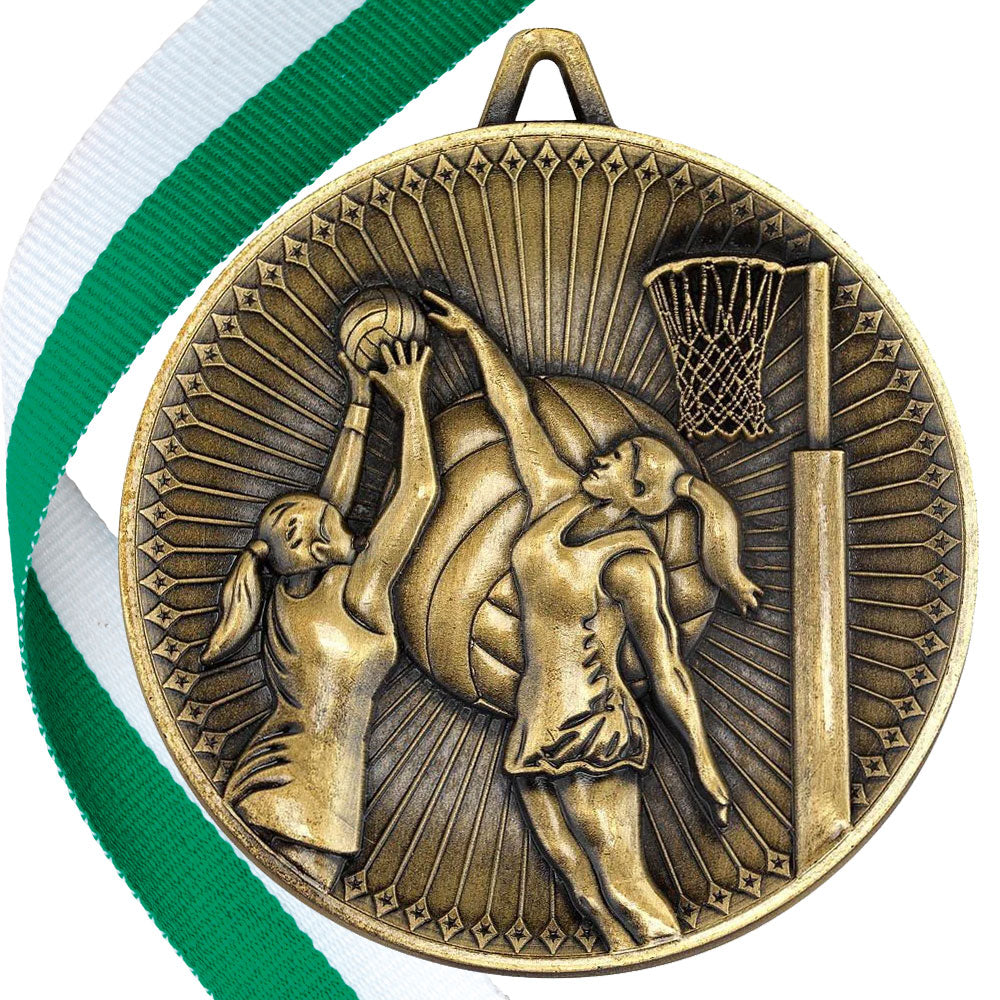 Netball Antique 60mm Medal