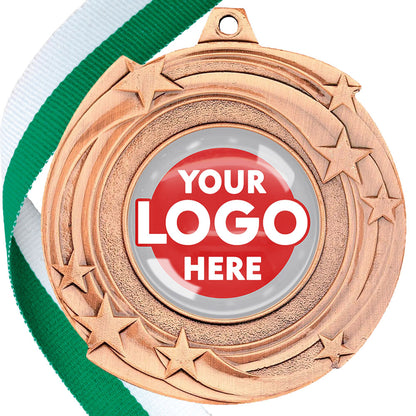 The Glossy Gel 50mm Orbital Medal on a Ribbon