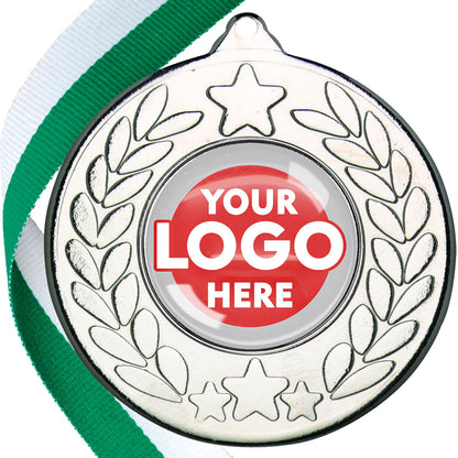 The Glossy 50mm Classic Star Medal on a Ribbon MINIMUM ORDER 100