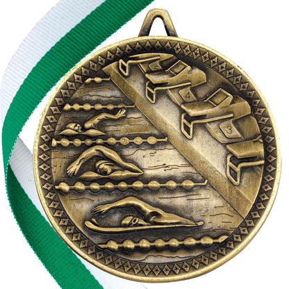 Swimming Antique 60mm Medal