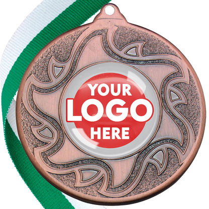 The Glossy Domed 50mm Sunshine Design Medals on Ribbons MINIMUM ORDER 100