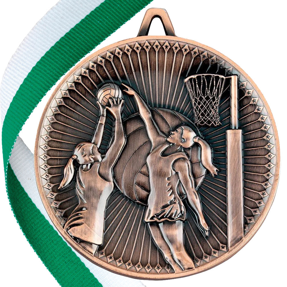 Netball Antique 60mm Medal