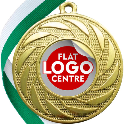 Spinner Design Medal flat centre - MINIMUM ORDER 100