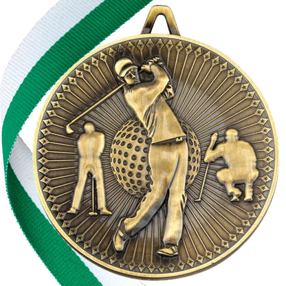Golf Antique Style 60mm Medal