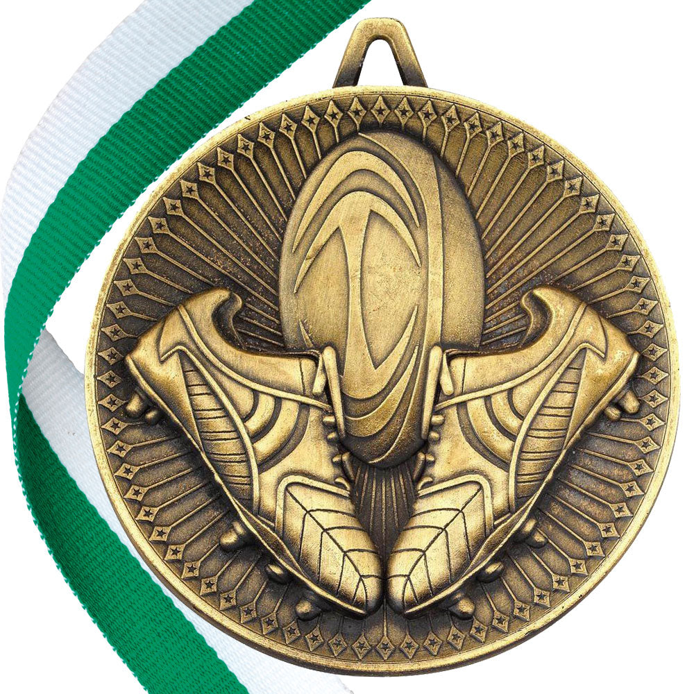 Rugby Antique Style 60mm Medal BW Trophies