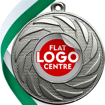 Spinner Design Medal flat centre - MINIMUM ORDER 100