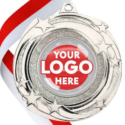 The Glossy Gel 50mm Orbital Medal on a Ribbon