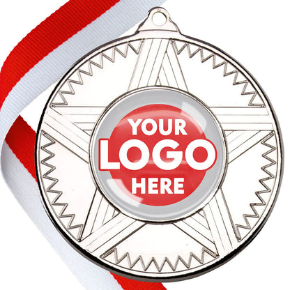 50mm Striped Star Design Medals on Ribbons