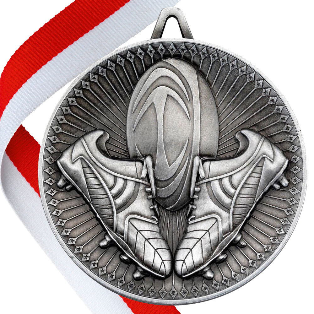 Rugby Antique Style 60mm Medal BW Trophies