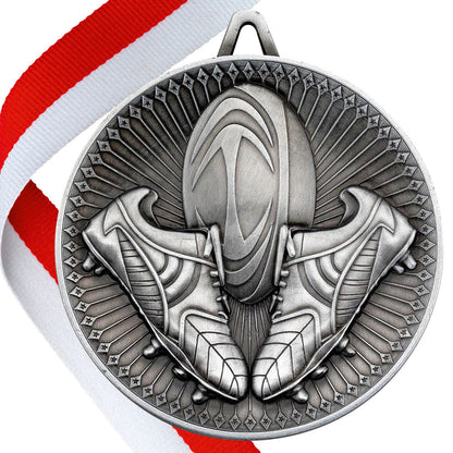 Rugby Antique Style 60mm Medal BW Trophies