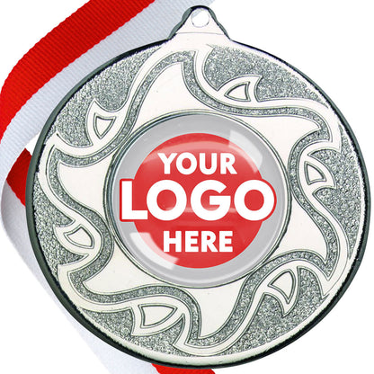 The Glossy Domed 50mm Sunshine Design Medals on Ribbons MINIMUM ORDER 100