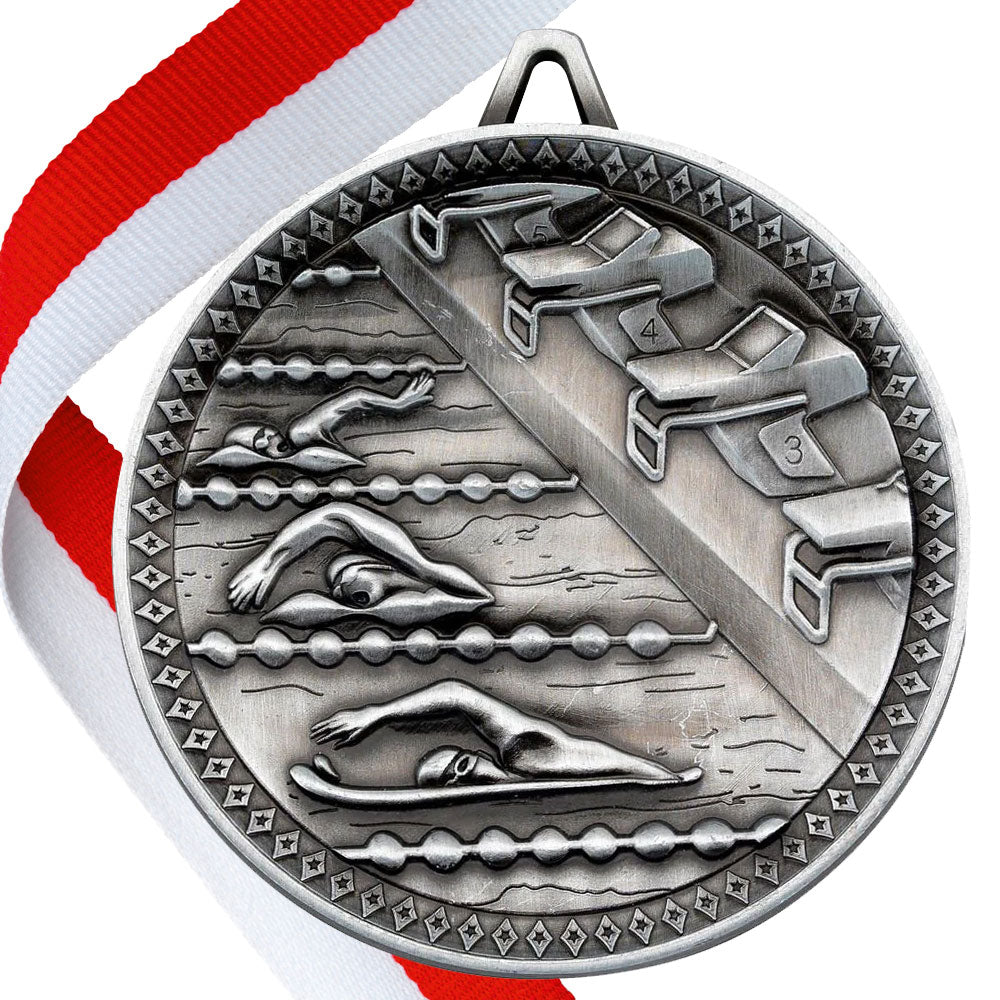 Swimming Antique 60mm Medal