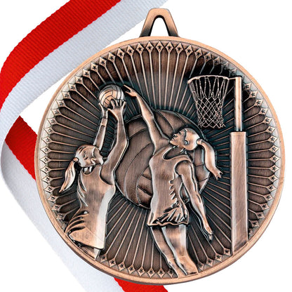 Netball Antique 60mm Medal
