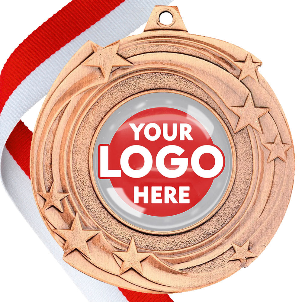 The Glossy Gel 50mm Orbital Medal on a Ribbon