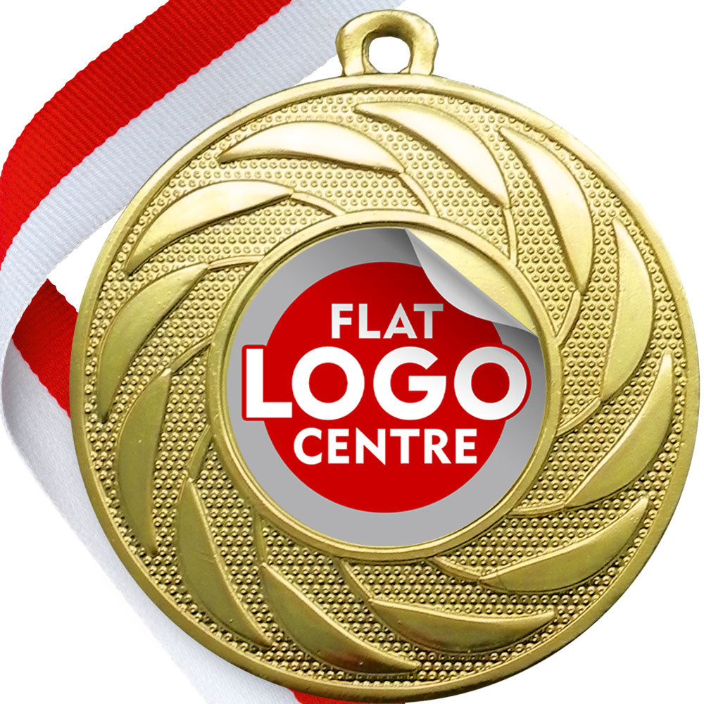 Spinner Design Medal flat centre - MINIMUM ORDER 100
