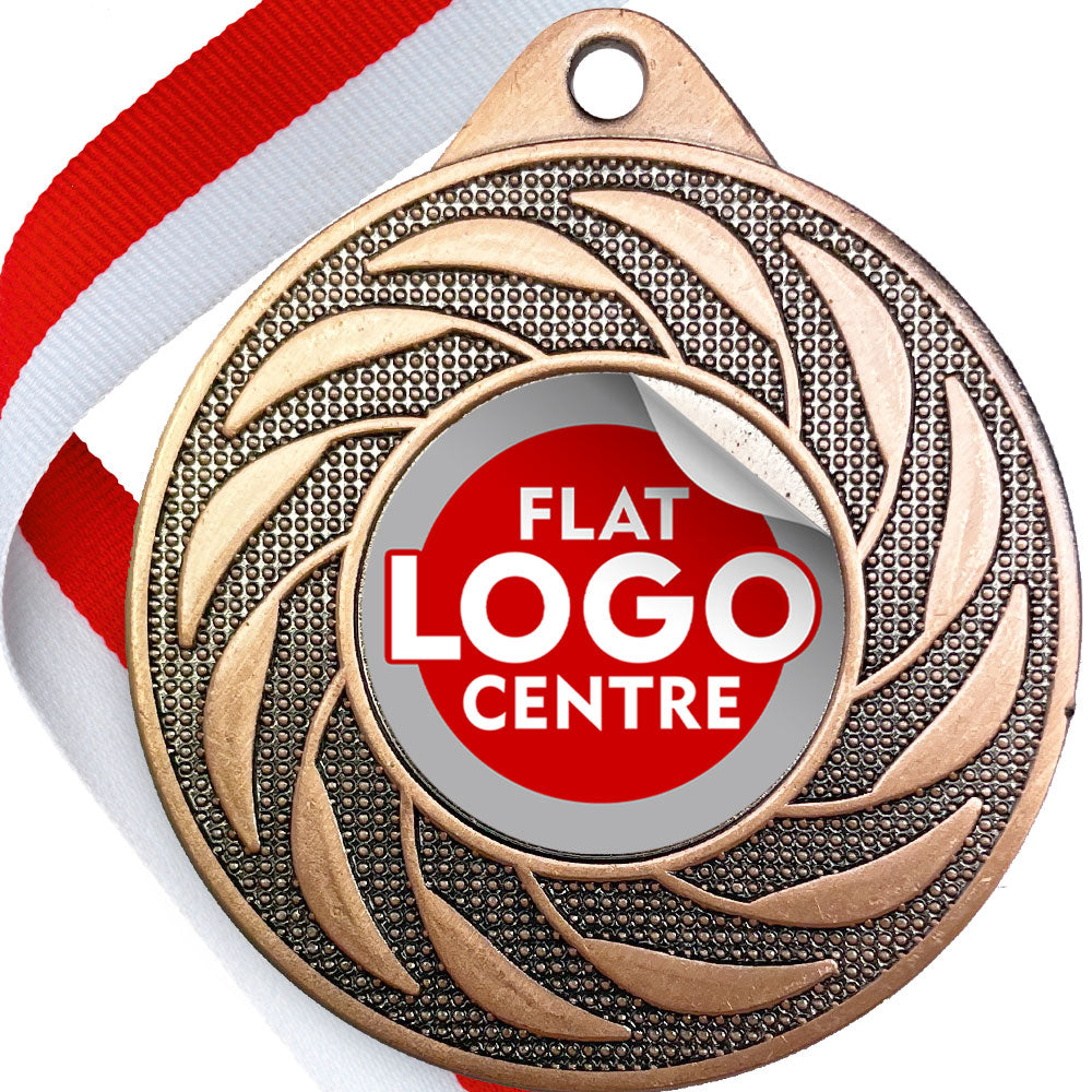 Spinner Design Medal flat centre - MINIMUM ORDER 100