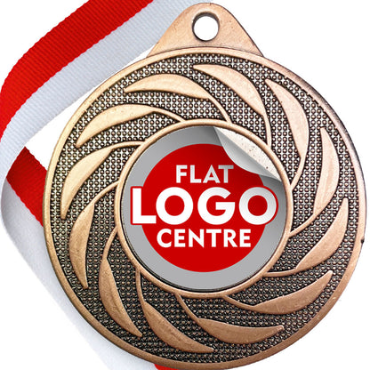 Spinner Design Medal flat centre - MINIMUM ORDER 100