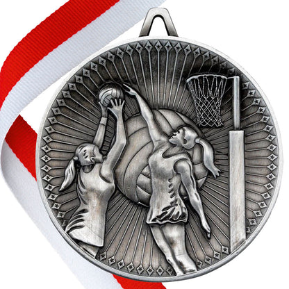 Netball Antique 60mm Medal