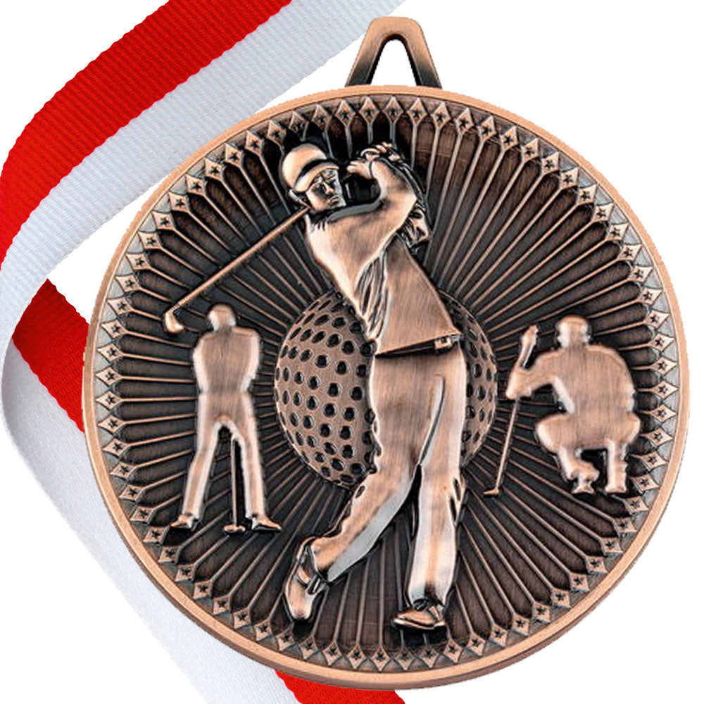 Golf Antique Style 60mm Medal
