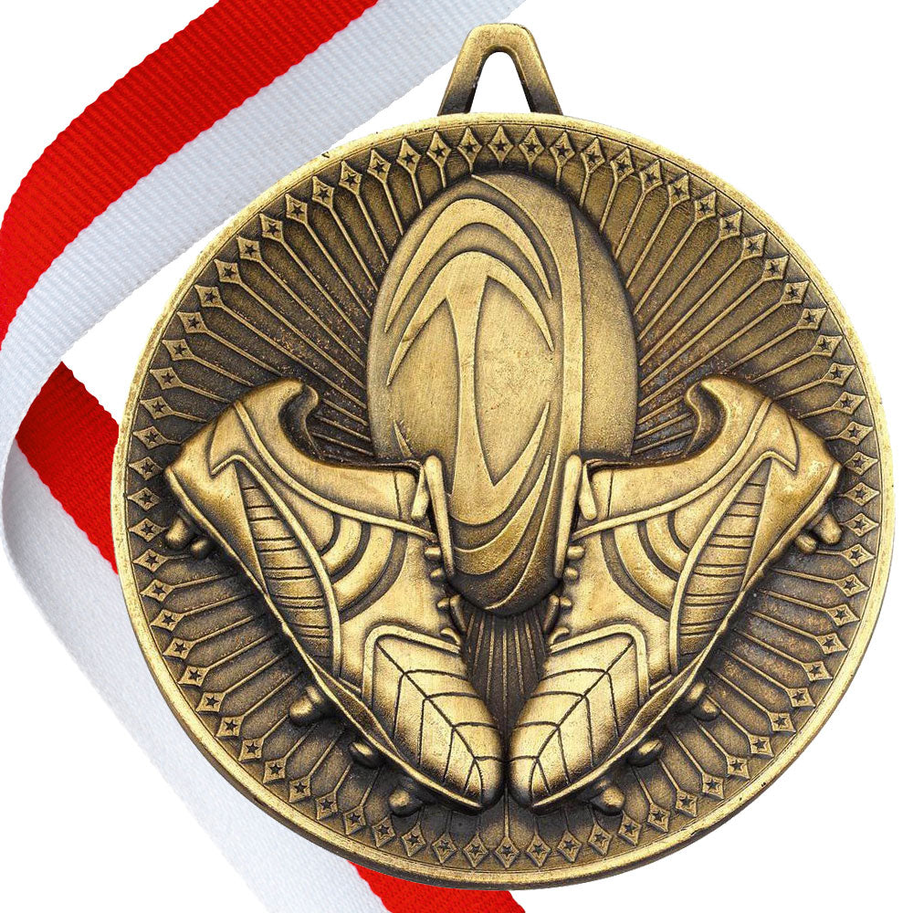 Rugby Antique Style 60mm Medal BW Trophies