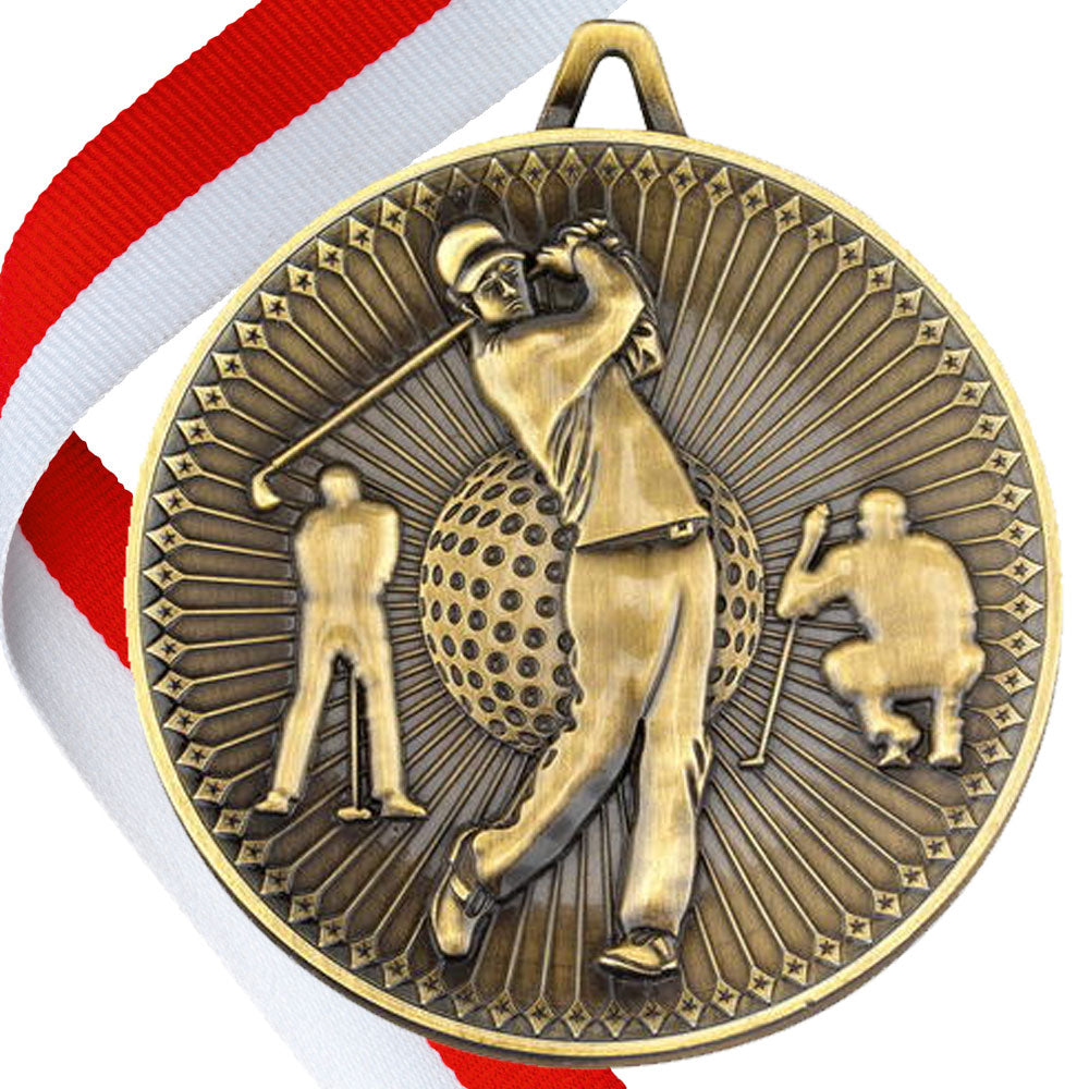 Golf Antique Style 60mm Medal