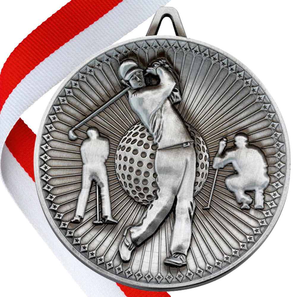 Golf Antique Style 60mm Medal