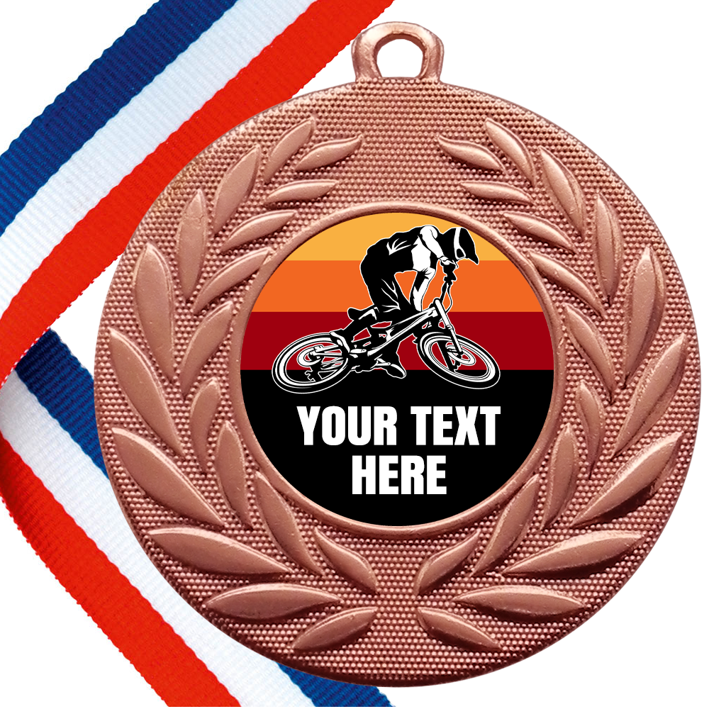 Set of Personalised BMX Wreath Medals On Ribbons