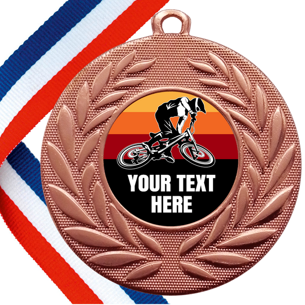 Set of Personalised BMX Wreath Medals On Ribbons
