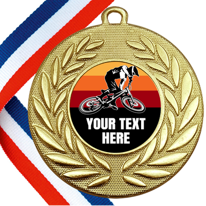 Set of Personalised BMX Wreath Medals On Ribbons