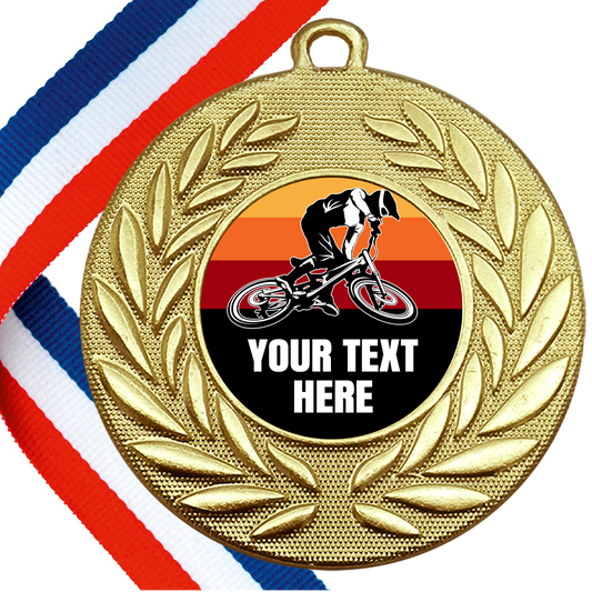 Set of Personalised BMX Wreath Medals On Ribbons