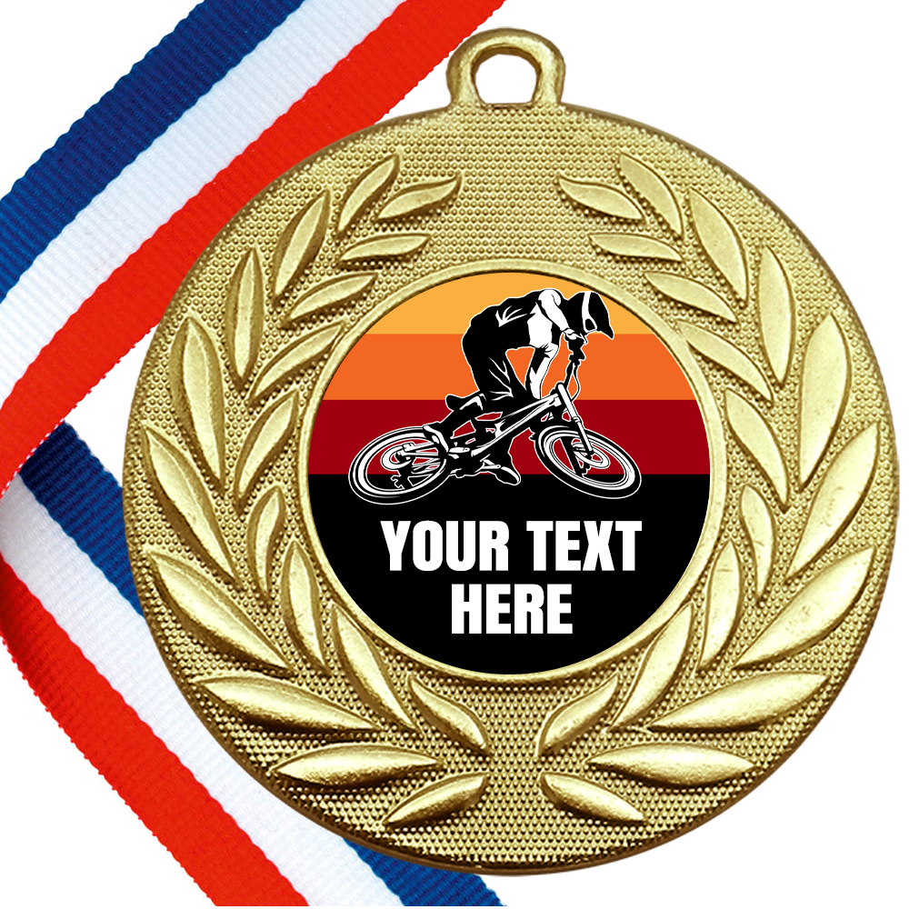 Set of Personalised BMX Wreath Medals On Ribbons