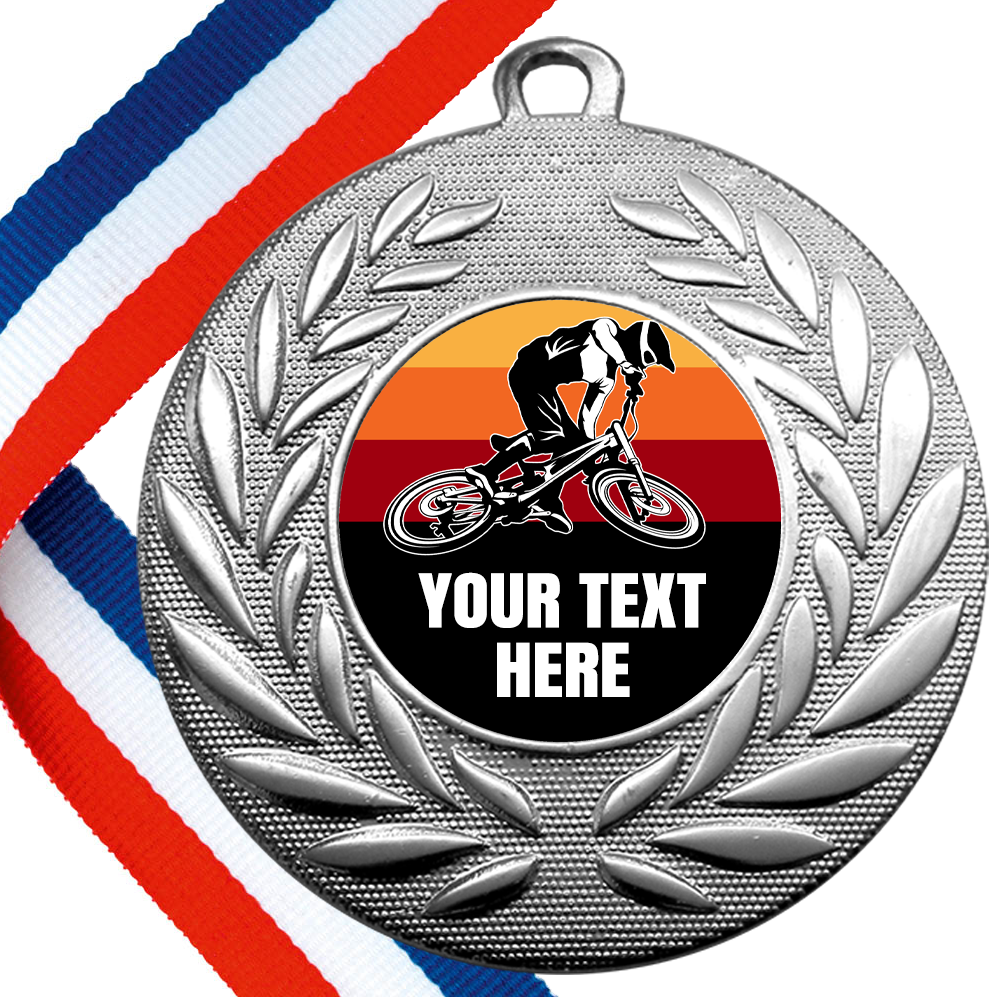 Set of Personalised BMX Wreath Medals On Ribbons