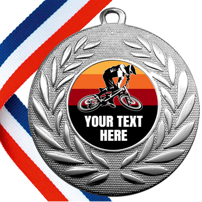 Set of Personalised BMX Wreath Medals On Ribbons