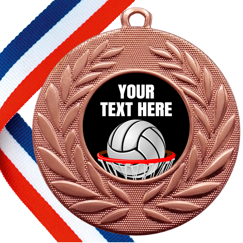 Set of Personalised Netball Wreath Medals On Ribbons