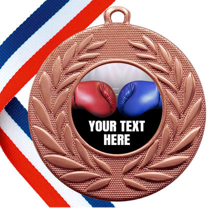 Set of Personalised Boxing Wreath Medals On Ribbons