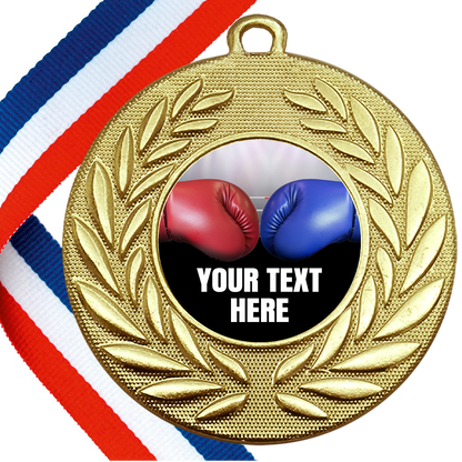 Set of Personalised Boxing Wreath Medals On Ribbons