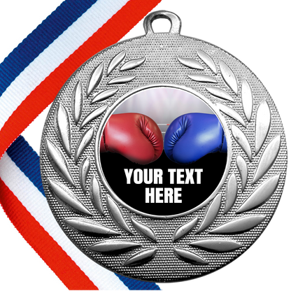Set of Personalised Boxing Wreath Medals On Ribbons