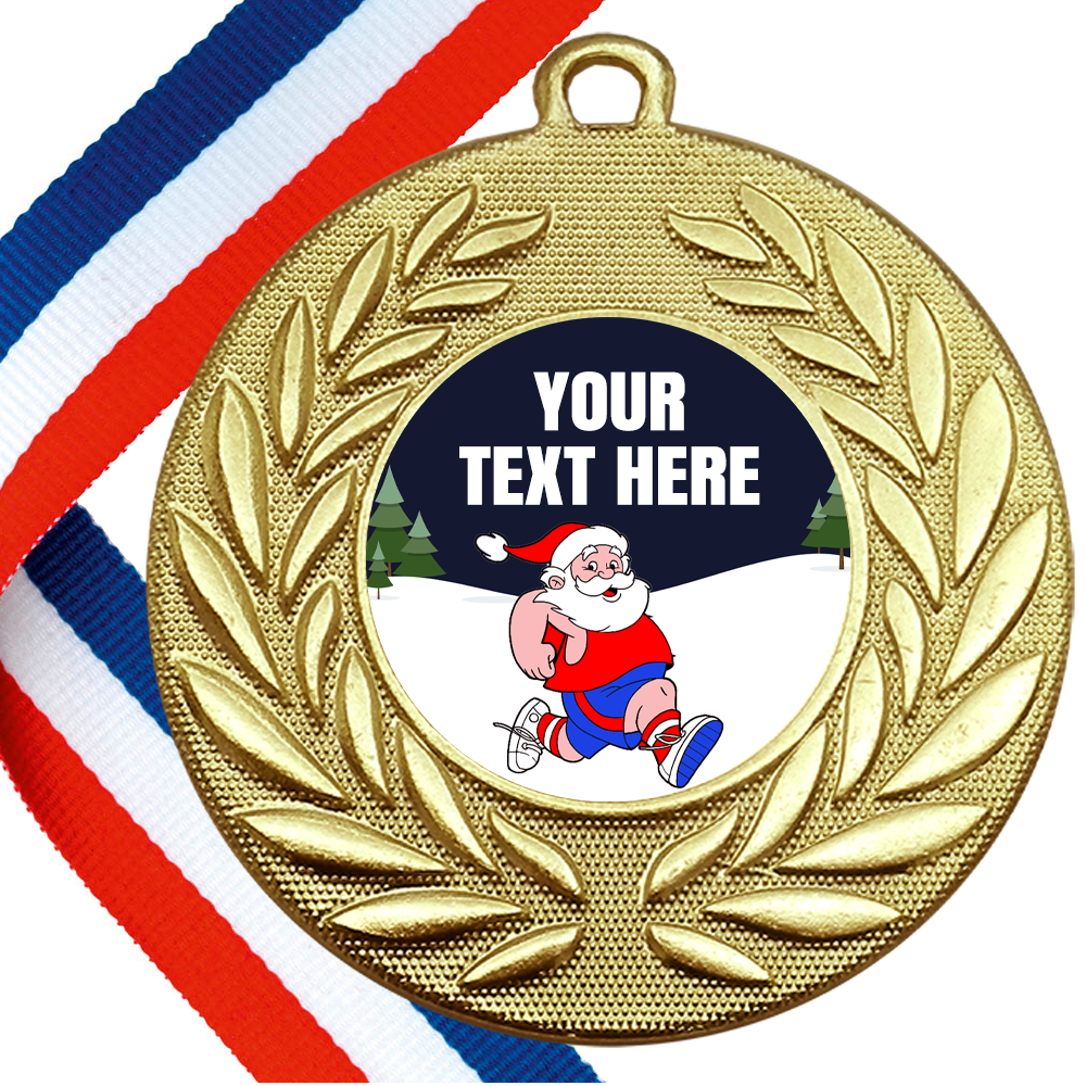FREE SAMPLE Santa Wreath Medals with FREE SHIPPING BW Trophies